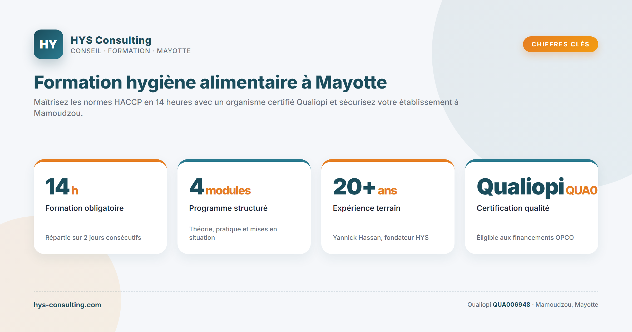 Chiffres clés — Formation hygiène alimentaire à Mayotte