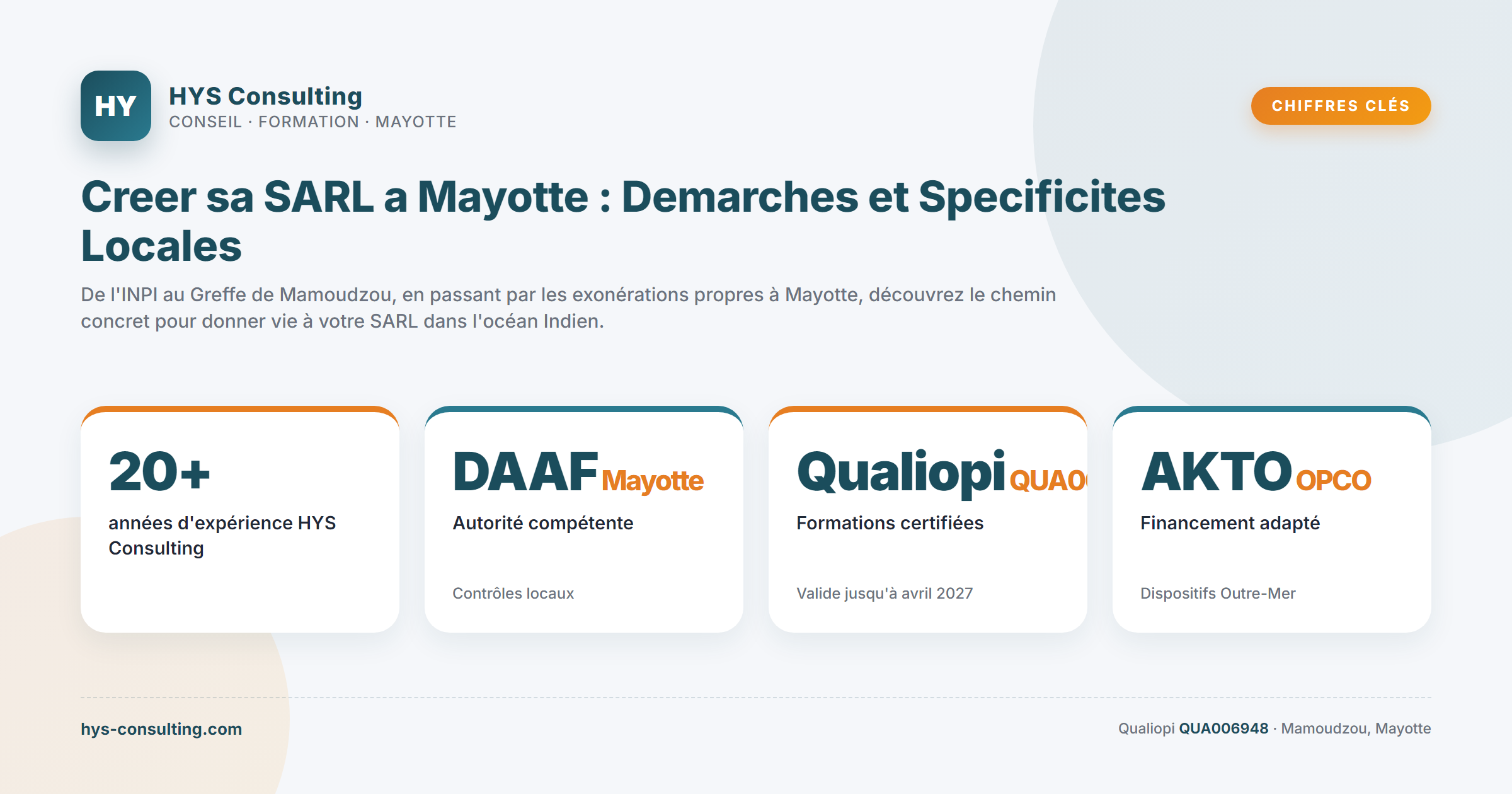Chiffres clés — Creer sa SARL a Mayotte : Demarches et Specificites Locales