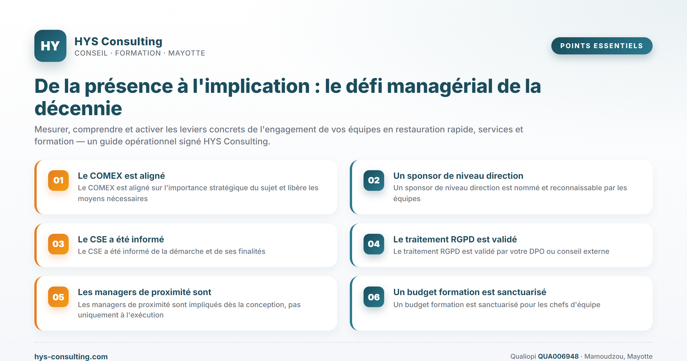 Points essentiels — De la présence à l'implication : le défi managérial de la décennie