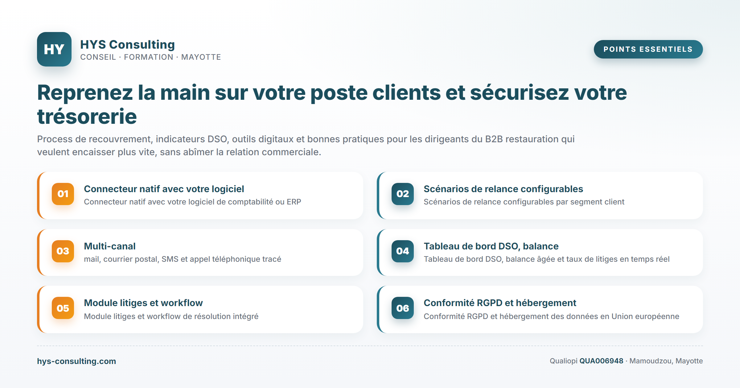 Points essentiels — Reprenez la main sur votre poste clients et sécurisez votre trésorerie
