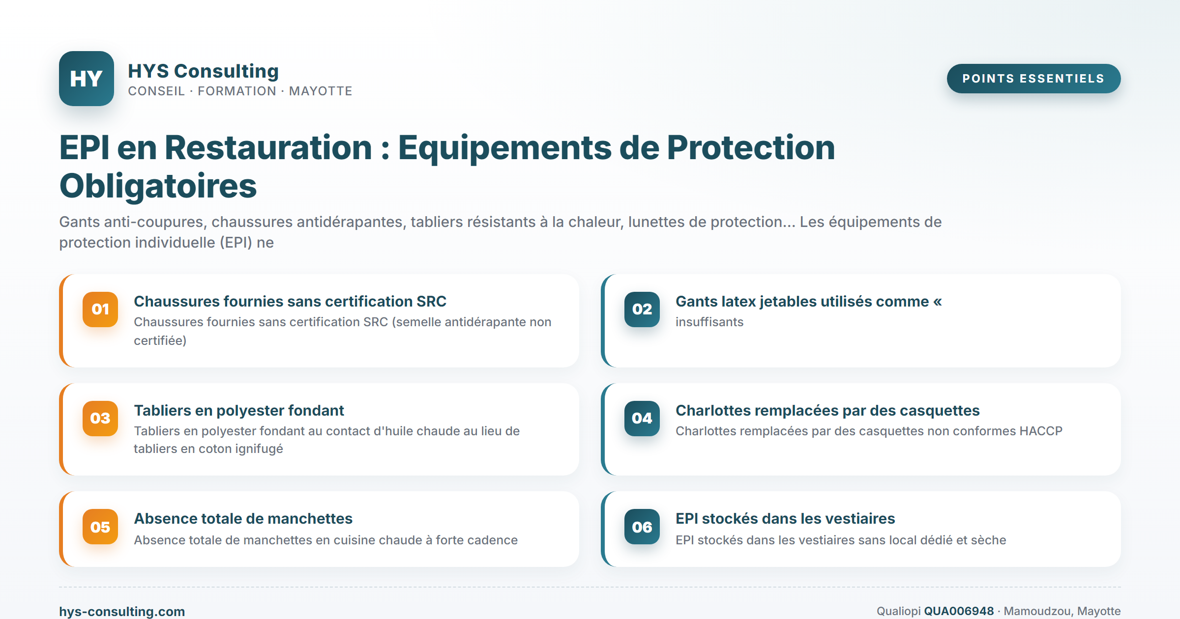 Points essentiels — EPI en Restauration : Equipements de Protection Obligatoires