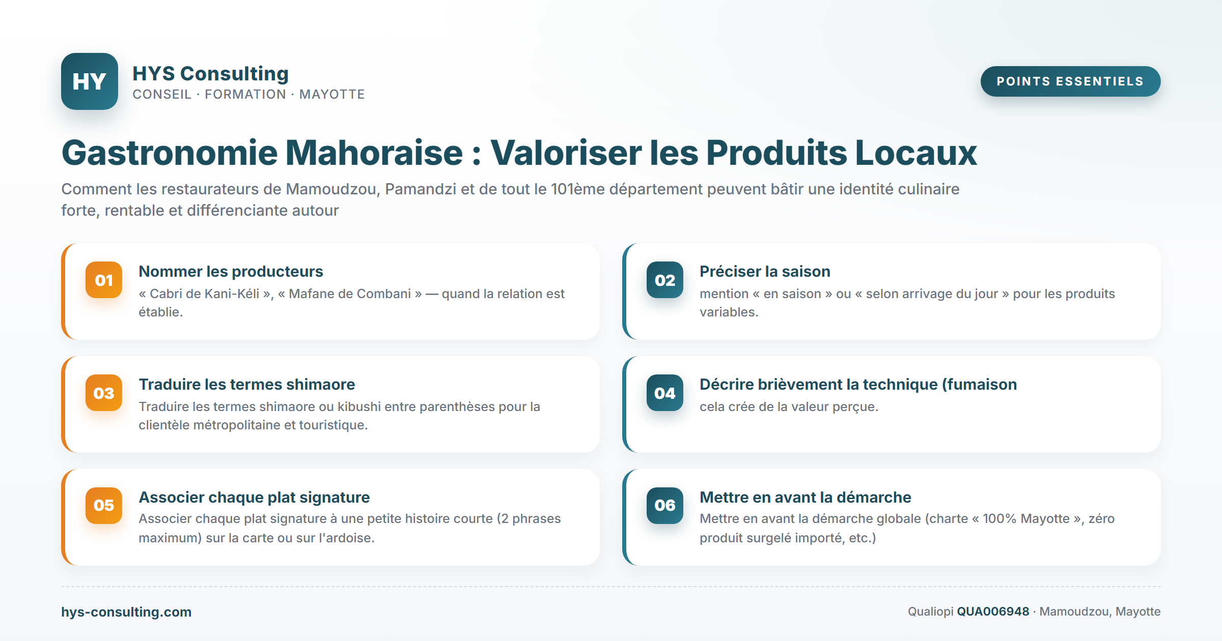 Points essentiels — Gastronomie Mahoraise : Valoriser les Produits Locaux en…